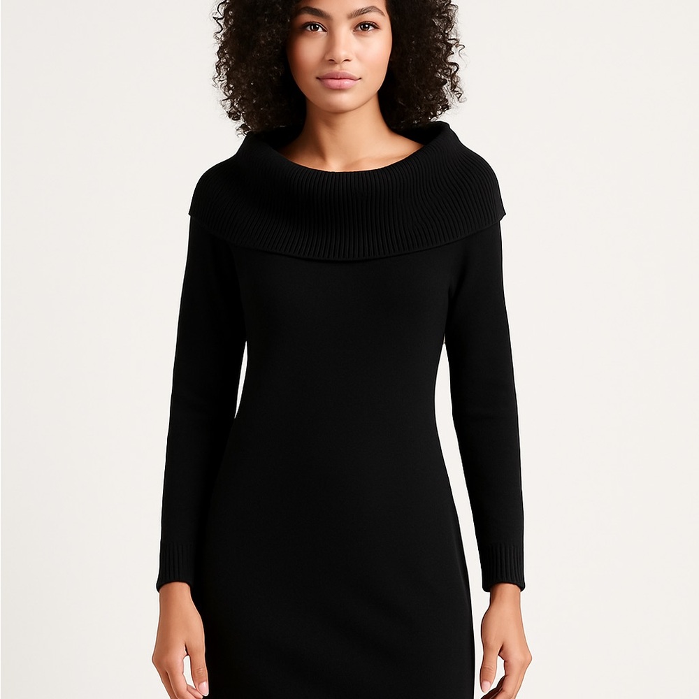 Banana Republic Ribbed cowl neck sweater midi dress. Size Medium. NWT - Picture 1 of 9